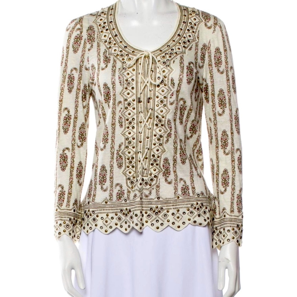 Amazing Isabel Marant  designer linen top with embellishments
